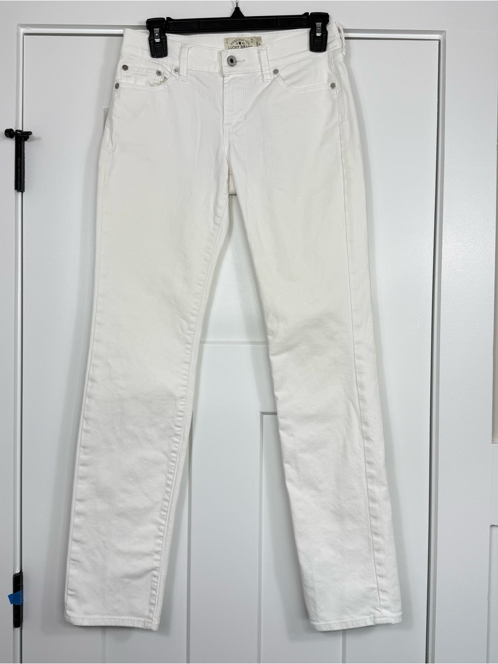 Lucky Brand Sweet Straight Mid Rise White Jeans Denim Women Size 25